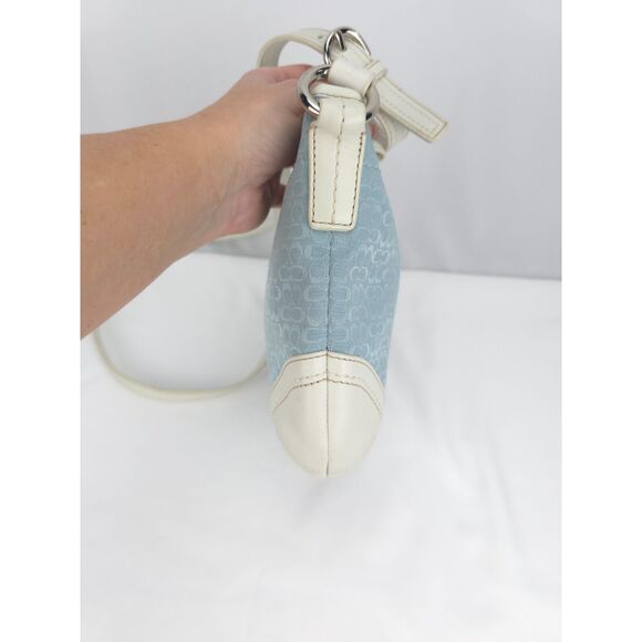 Vintage Baby Blue Coach Crossbody Bag Purse Y2K Signature Mini 'C ' Monogram - Picture 9 of 15